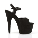 Schwarz Kunstleder 18 cm ADORE-709FS Sandaletten mit high heels