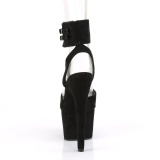 Schwarz Kunstleder 18 cm ADORE-791FS pleaser high heels mit knöchelriemen