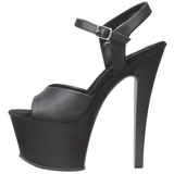 Schwarz Kunstleder 18 cm Pleaser SKY-309 Plateau High Heels