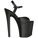 Schwarz Kunstleder 20 cm Pleaser XTREME-809 Plateau High Heels