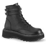 Schwarz Kunstleder 3 cm LILITH-152 DemoniaCult stiefeletten mit plateau