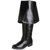 Schwarz Kunstleder 4 cm MAVERICK-2045 Overknee Stiefel für Männer