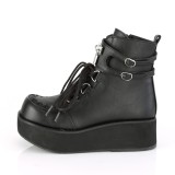 Schwarz Kunstleder 6 cm SPRITE-70 DemoniaCult stiefeletten mit plateau