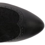 Schwarz Kunstleder 7,5 cm DIVINE-1050 grosse grössen stiefeletten damen