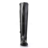 Schwarz Kunstleder 7,5 cm GOGO-300WC breite waden damenstiefel mit weitschaft