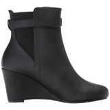 Schwarz Kunstleder 7,5 cm KIMBERLY-102 grosse grössen stiefeletten damen