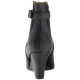 Schwarz Kunstleder 7,5 cm KIMBERLY-102 grosse grössen stiefeletten damen