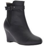 Schwarz Kunstleder 7,5 cm KIMBERLY-102 grosse grössen stiefeletten damen