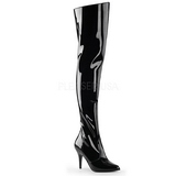 Schwarz Lack 10,5 cm VANITY-3010 Overknee Stiefel für Männer