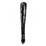 Schwarz Lack 13,5 cm INDULGE-3000 Overknee Stiefel für Männer