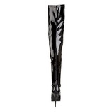 Schwarz Lack 13,5 cm INDULGE-3000 Overknee Stiefel für Männer