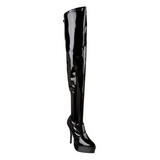 Schwarz Lack 13,5 cm INDULGE-3000 Overknee Stiefel für Männer