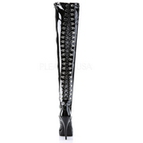 Schwarz Lack 13,5 cm INDULGE-3063 Overknees Damenstiefel