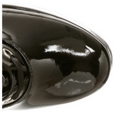 Schwarz Lack 13 cm ELECTRA-3028 Overknee Stiefel für Männer
