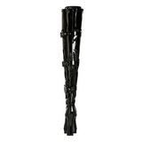 Schwarz Lack 13 cm ELECTRA-3028 Overknees Damenstiefel