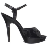 Schwarz Lack 13 cm Fabulicious LIP-109 Plateau High Heels