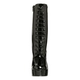 Schwarz Lack 13 cm Pleaser ELECTRA-1020 Plateau Stiefeletten