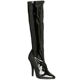 Schwarz Lack 13 cm SEDUCE-2000 High Heels Damenstiefel für Männer