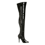 Schwarz Lack 13 cm SEDUCE-3000 Overknee Stiefel für Männer