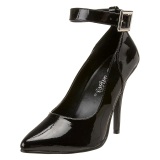 Schwarz Lack 13 cm SEDUCE-431 Herren Stiletto Pumps