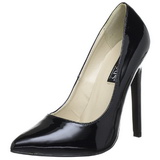 Schwarz Lack 13 cm SEXY-20 spitze pumps mit stiletto absatz