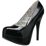 Schwarz Lack 14,5 cm Burlesque BORDELLO TEEZE-06 Plateau Pumps