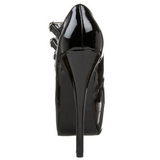 Schwarz Lack 14,5 cm Burlesque TEEZE-05 Damenschuhe mit hohem Absatz