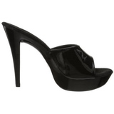 Schwarz Lack 14 cm COCKTAIL-501 Plateau High Mules