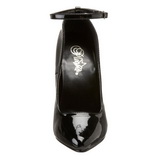 Schwarz Lack 15,5 cm DOMINA-431 Pumps Damen Schuhe Flach