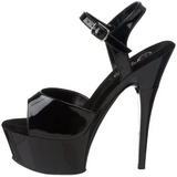 Schwarz Lack 15 cm CAPTIVA-609 Plateau High Heels