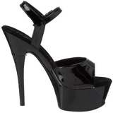 Schwarz Lack 15 cm CAPTIVA-609 Plateau High Heels