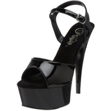 Schwarz Lack 15 cm CAPTIVA-609 Plateau High Heels