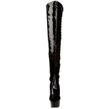 Schwarz Lack 15 cm DELIGHT-3050 overknee stiefel mit plateausohle