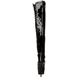 Schwarz Lack 15 cm DELIGHT-3050 overknee stiefel mit plateausohle