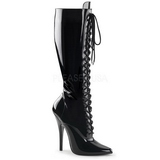 Schwarz Lack 15 cm DOMINA-2020 High Heels Damenstiefel für Männer