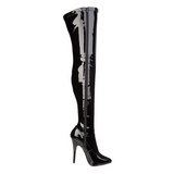 Schwarz Lack 15 cm DOMINA-3000 Overknee Stiefel für Männer