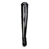 Schwarz Lack 15 cm DOMINA-3000 Overknee Stiefel für Männer