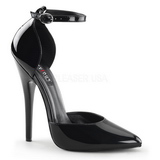 Schwarz Lack 15 cm DOMINA-402 pumps mit niedrigem absatz