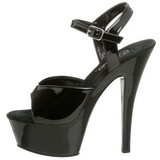 Schwarz Lack 15 cm KISS-209 Plateau High Heel Schuhe