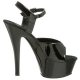 Schwarz Lack 15 cm KISS-209 Plateau High Heel Schuhe