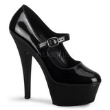 Schwarz Lack 15 cm KISS-280 Damenschuhe mit hohem Absatz