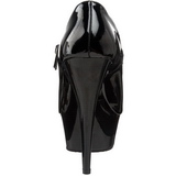 Schwarz Lack 15 cm PLEASER DELIGHT-687 Plateau Pumps