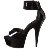 Schwarz Lack 15 cm Pleaser DELIGHT-670-3 Plateau High Heels