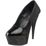 Schwarz Lack 15 cm Pleaser DELIGHT-685 Plateau Pumps