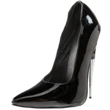 Schwarz Lack 15 cm SCREAM-01 Damen Pumps Stiletto Absatz