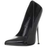 Schwarz Lack 16 cm DAGGER-01 Fetish Damen Pumps Schuhe