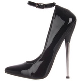 Schwarz Lack 16 cm DAGGER-12 Fetish Damen Pumps Schuhe