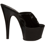 Schwarz Lack 18 cm ADORE-701 Plateau High Mules