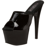 Schwarz Lack 18 cm ADORE-701 Plateau High Mules