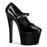 Schwarz Lack 18 cm Pleaser SKY-387 Plateau Pumps